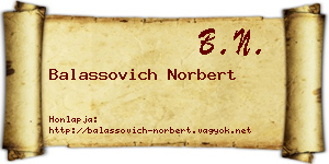 Balassovich Norbert névjegykártya